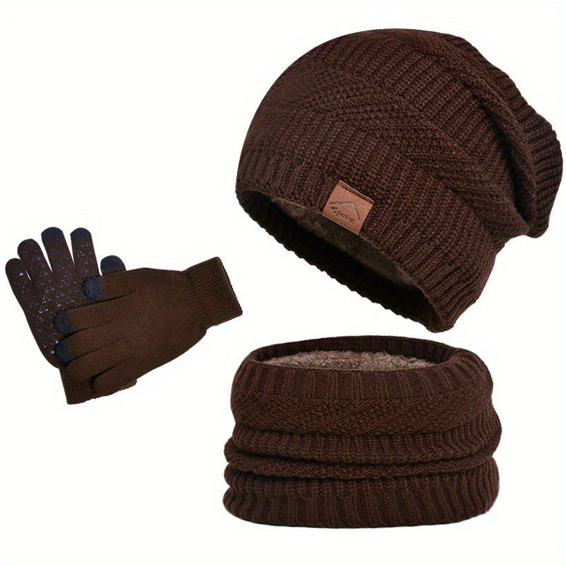 Teo - Casual Winter Pluche 3-Delige Set voor Mannen