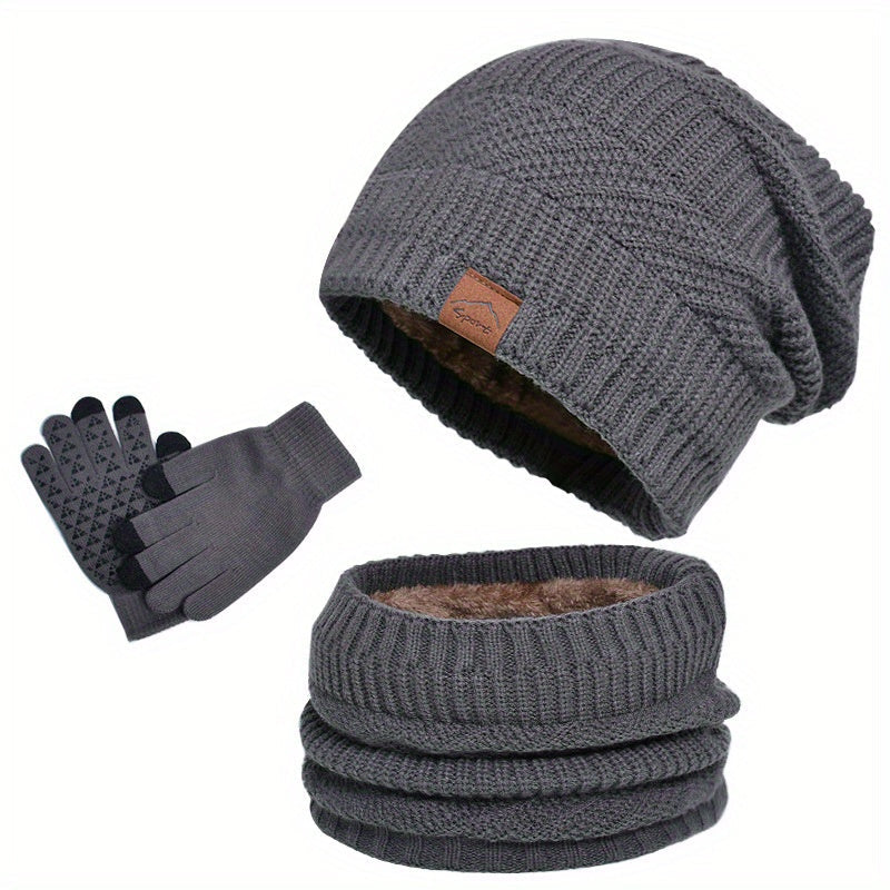 Teo - Casual Winter Pluche 3-Delige Set voor Mannen