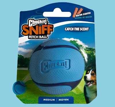 Chuckit - Sniff Fetch Bal Bacon Geur Blauw