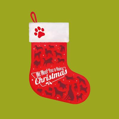 Plenty Gifts Kerstok Woof Hairy Christmas Rood