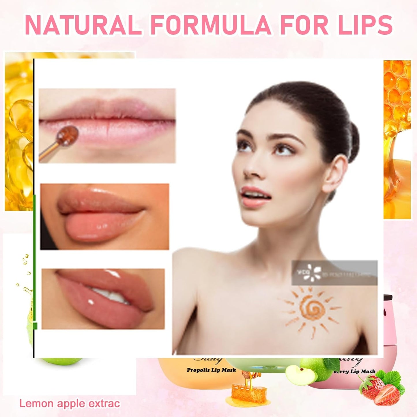 Bee Balsem Lippenbalsem, 3 stuks, honingbalsem, vochtinbrengend lippenmasker voor dag en nacht, lippenverzorging, tegen droge lippen, lipscrub, lippenverzorgingsstift