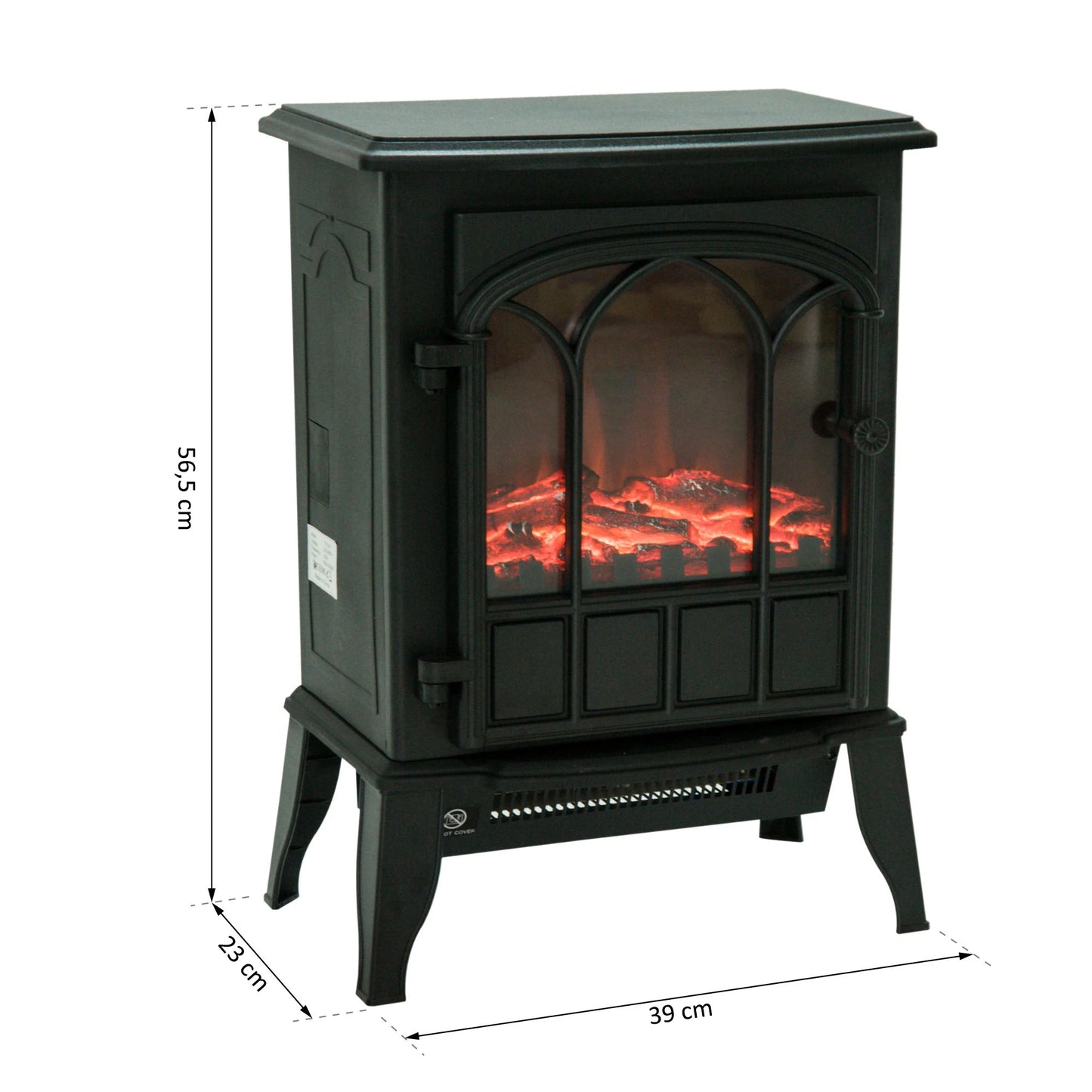 Homcom Elektrische Open Haard Decoratieve Vloerverwarming Kachel 1000/2000W