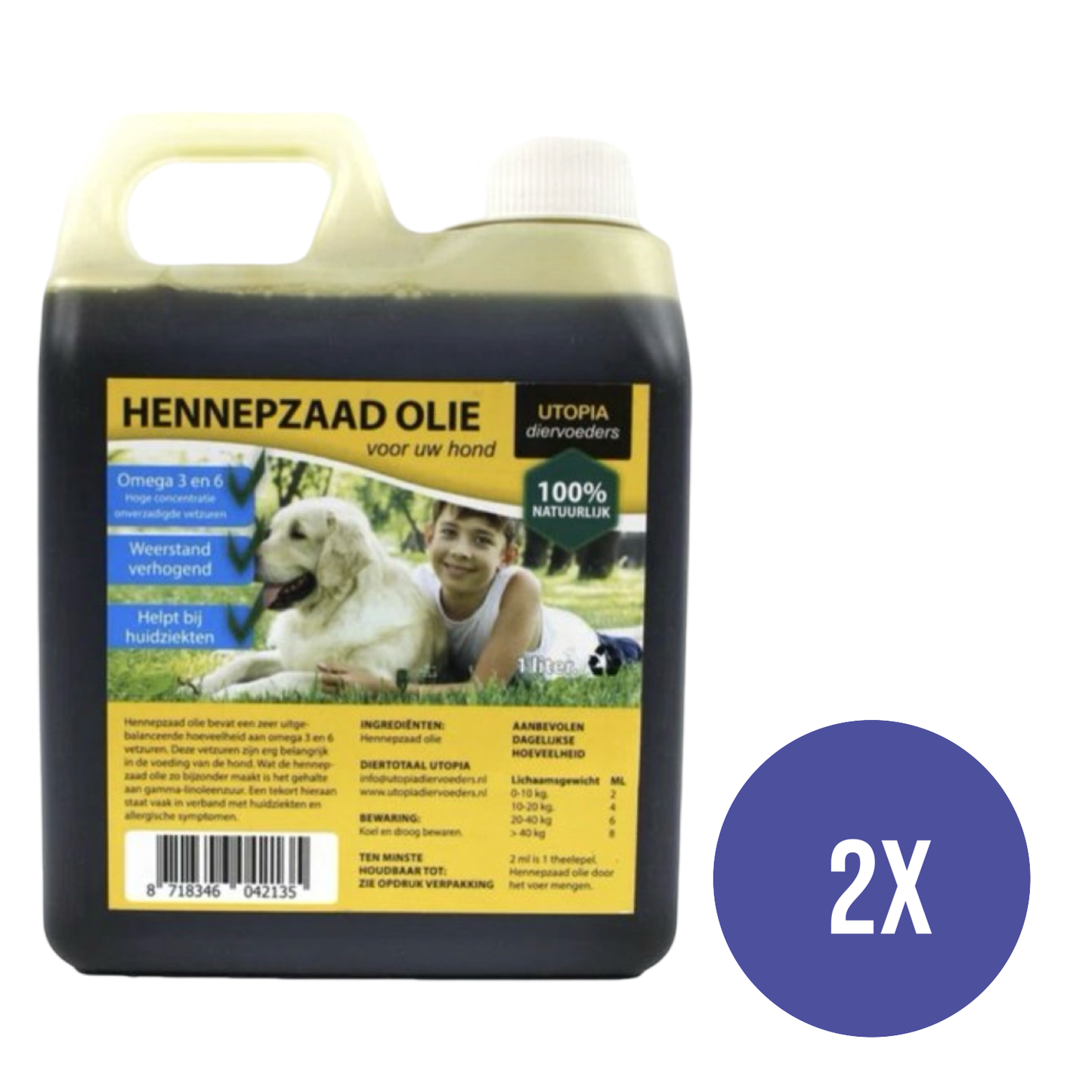 Combideal - Utopia - Hennepzaad Olie - 2x 1 LTR - Voordeelverpakking
