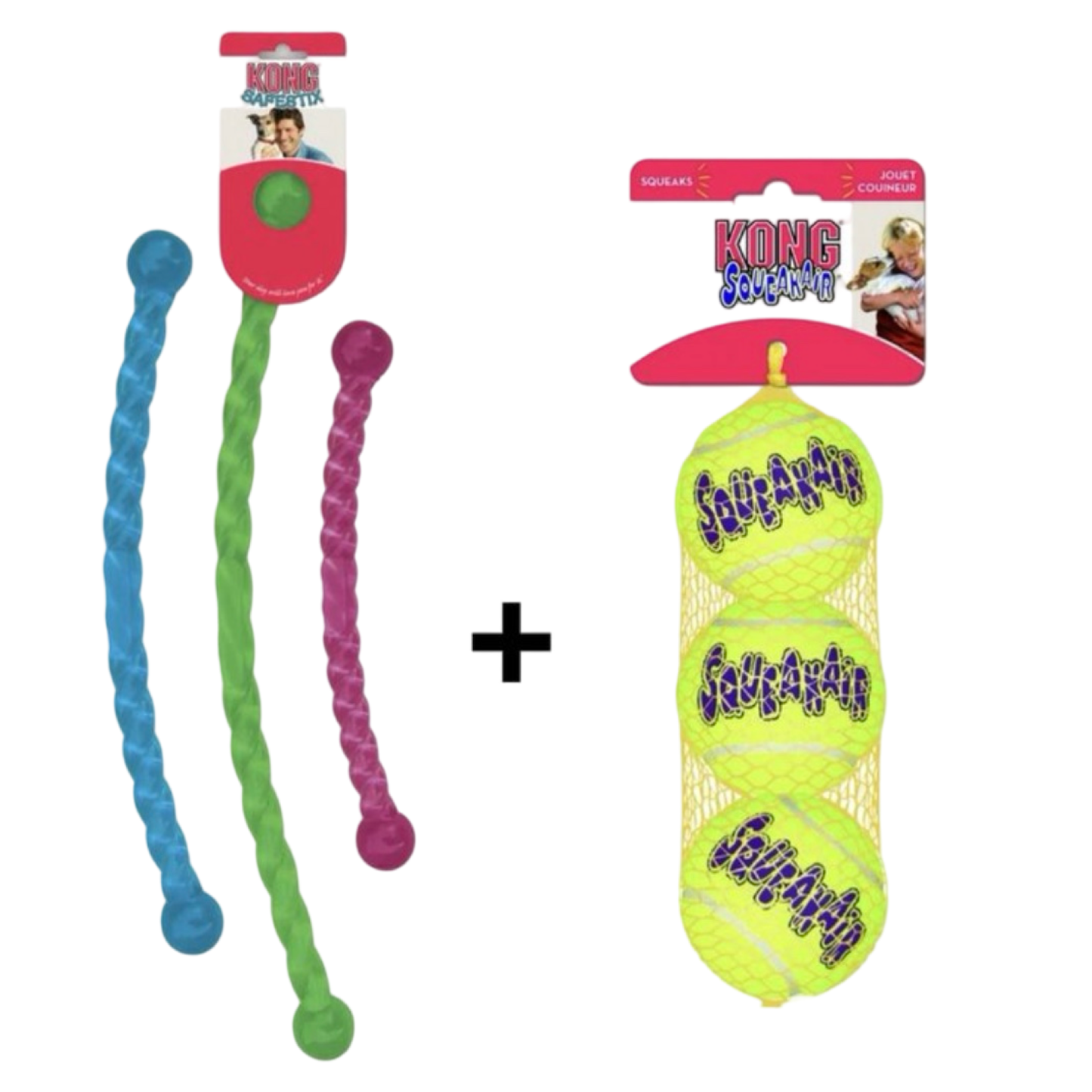 Combideal Kong - Safestix + Kong Squeakairs 3 Stuks (6 CM)
