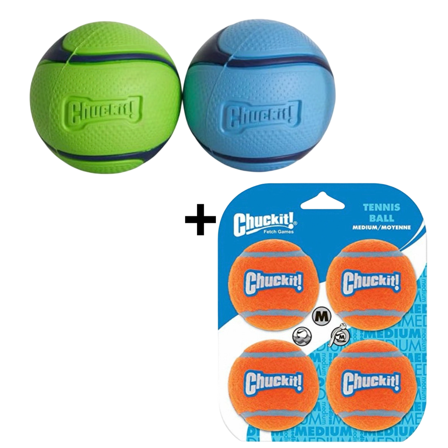 Combideal Chuckit Sniff Ball Combo + SqueakairsTennisballen
