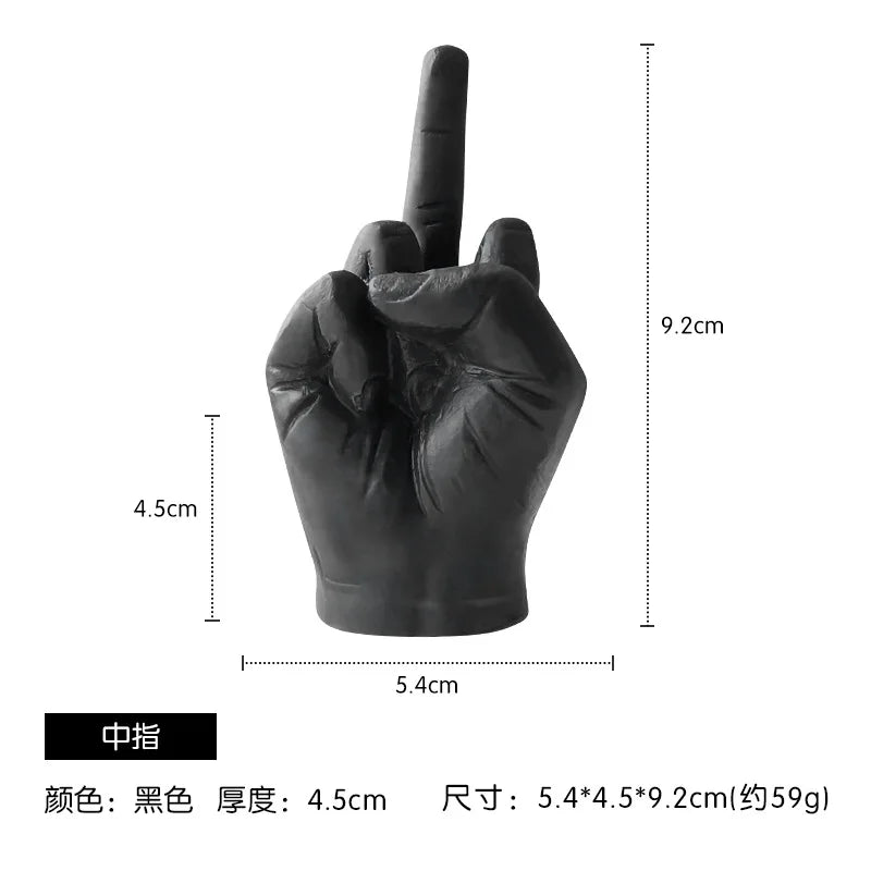 1 Stuk Wit/Zwart Creatieve Kaarsen Middelvingervormige Gebaar Geurkaarsen Niche Grappige Eigenzinnige Geschenken Huisdecoratie Ornamenten