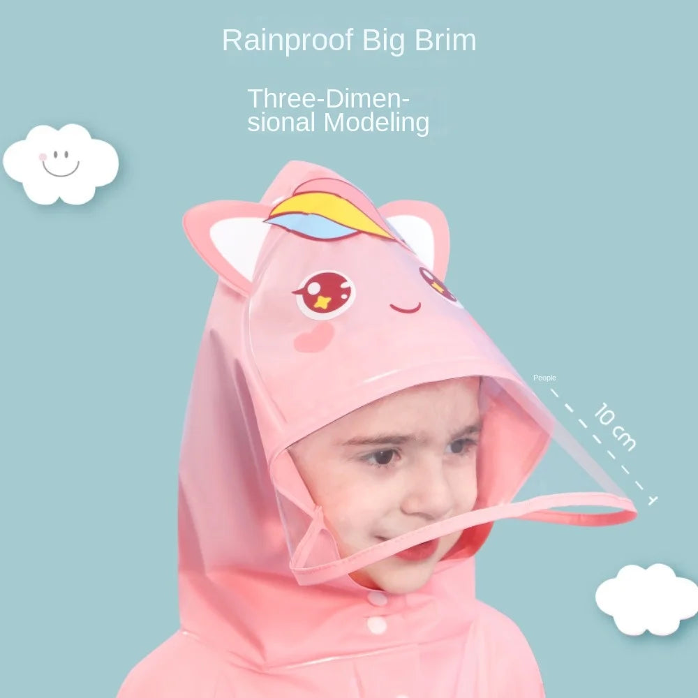 Schattige Kinderen Regenjas Wateproof Kinderen Dinosaurus Eenhoorn Regen Poncho Regenjas Jas Met Rugzak Positie Student Regenkleding