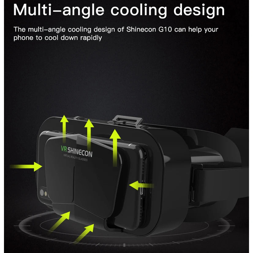 Shinecon Vr Bril 3d Headset Virtual Reality Apparaten Helm Viar Lenzen Goggle Voor Smartphone Mobiele Telefoon Smart Met Controller