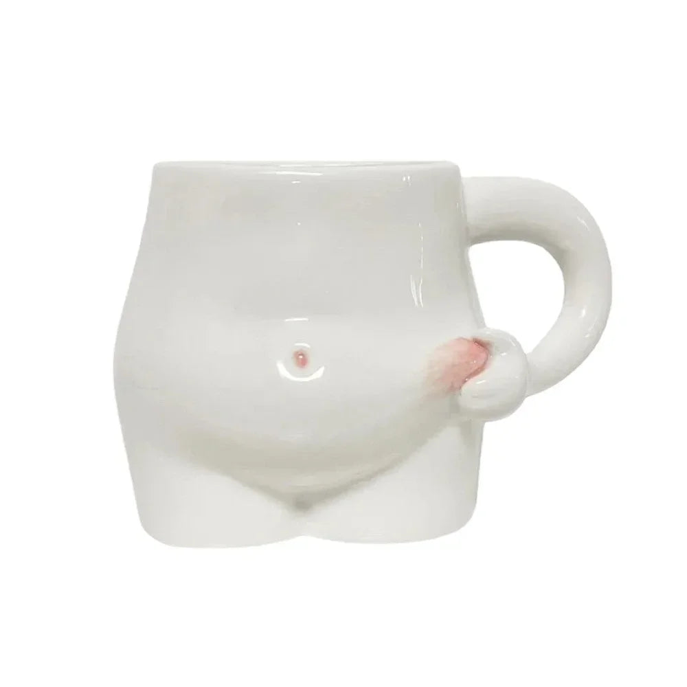320Ml Grappige Keramische Koffiekop Schattige Dikke Buik Mok Art Design Waterbeker Woonkamer Woonaccessoires Creatieve Mok Cadeau