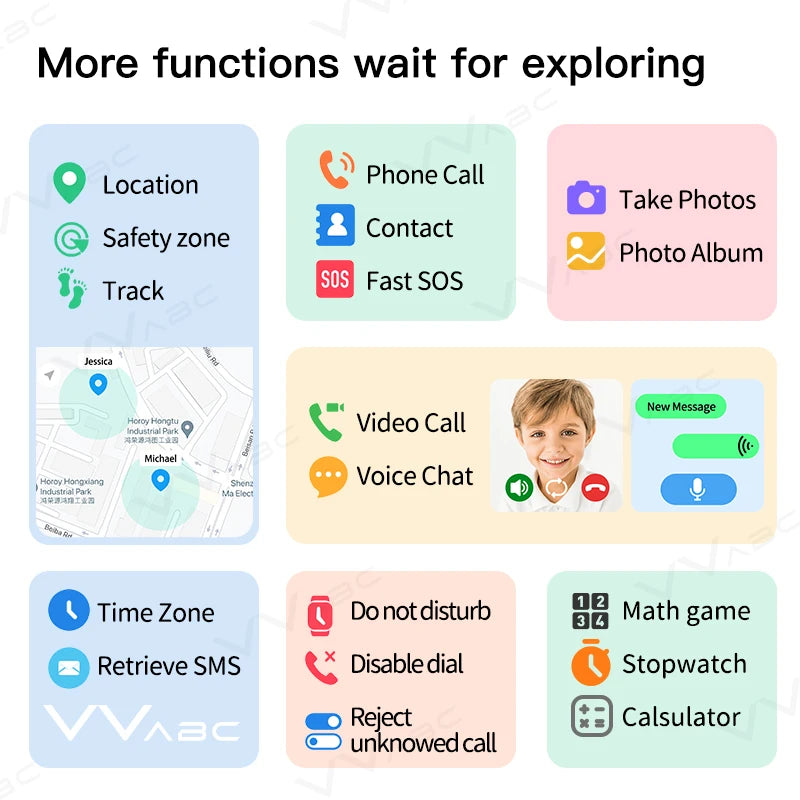 4G Locator Sim-kaart Kid Smart Watch met dubbele camera 1,83 inch Afneembare video-oproep Chat SOS Telefoontje Smartwatch voor kinderen