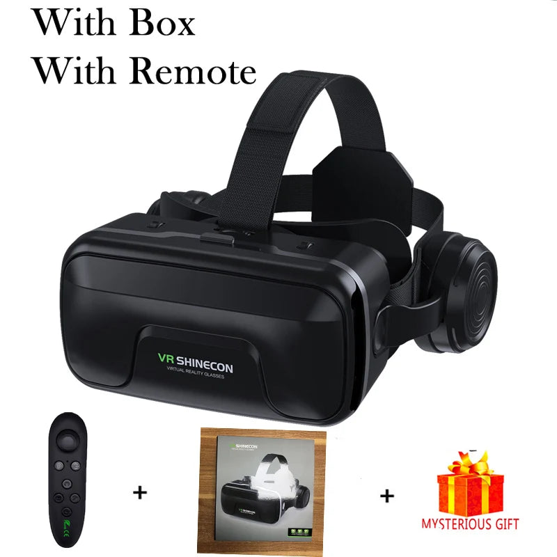 Shinecon Vr Bril 3d Headset Virtual Reality Apparaten Helm Viar Lenzen Goggle Voor Smartphone Mobiele Telefoon Smart Met Controller