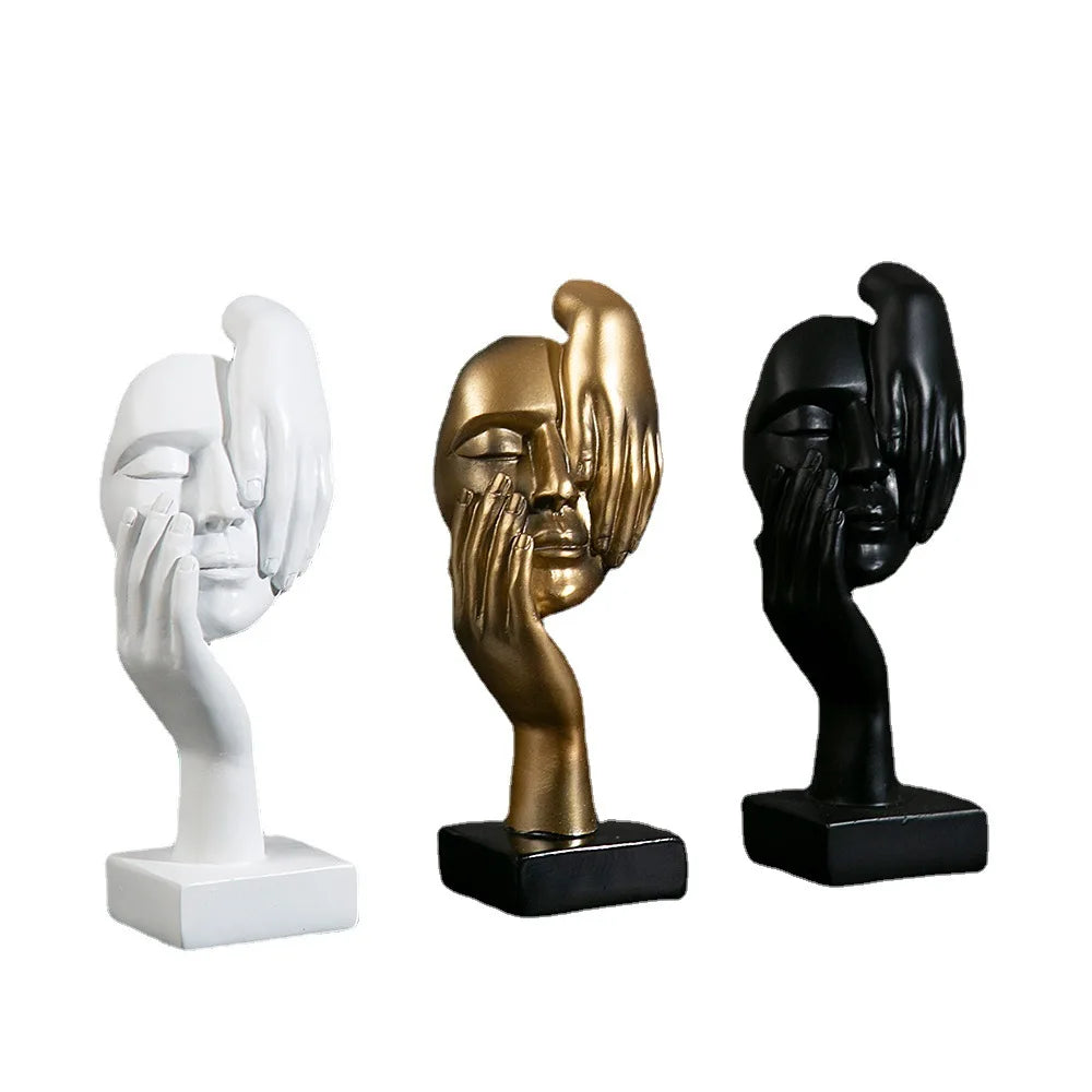 Hars Abstracte Masker Beelden Europese Miniatuur Beeldjes Voor Interieur Home Office Studie Desktop Figuur Ornament Decor Cadeau