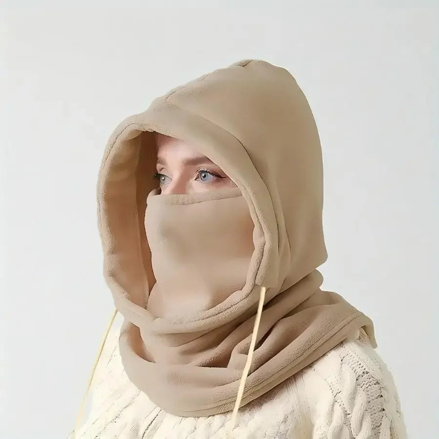 Gezellige Gebreide Winddichte Bivakmuts met Nekwarmer - Perfect voor Skiën & Buitenavonturen, Winteruitrusting