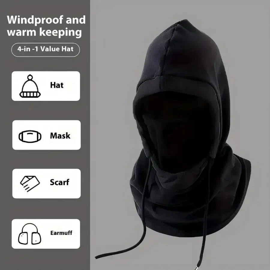 Gezellige Gebreide Winddichte Bivakmuts met Nekwarmer - Perfect voor Skiën & Buitenavonturen, Winteruitrusting