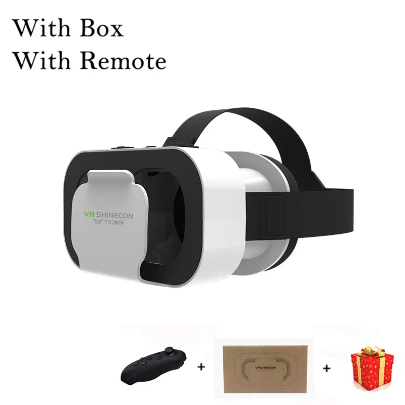 Shinecon Vr Bril 3d Headset Virtual Reality Apparaten Helm Viar Lenzen Goggle Voor Smartphone Mobiele Telefoon Smart Met Controller