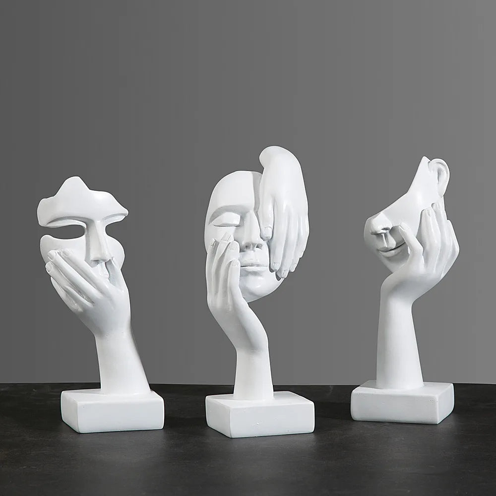 Hars Abstracte Masker Beelden Europese Miniatuur Beeldjes Voor Interieur Home Office Studie Desktop Figuur Ornament Decor Cadeau