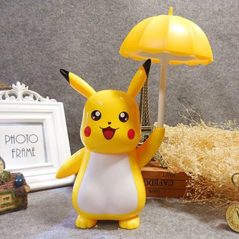 Nieuwe Echte Pokemon Pikachu Bureaulamp 3 Versnellingen Verstelbare Licht Usb Opladen Led Oogbescherming Night Light Kids Studie Levert