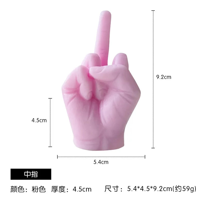 1 Stuk Wit/Zwart Creatieve Kaarsen Middelvingervormige Gebaar Geurkaarsen Niche Grappige Eigenzinnige Geschenken Huisdecoratie Ornamenten