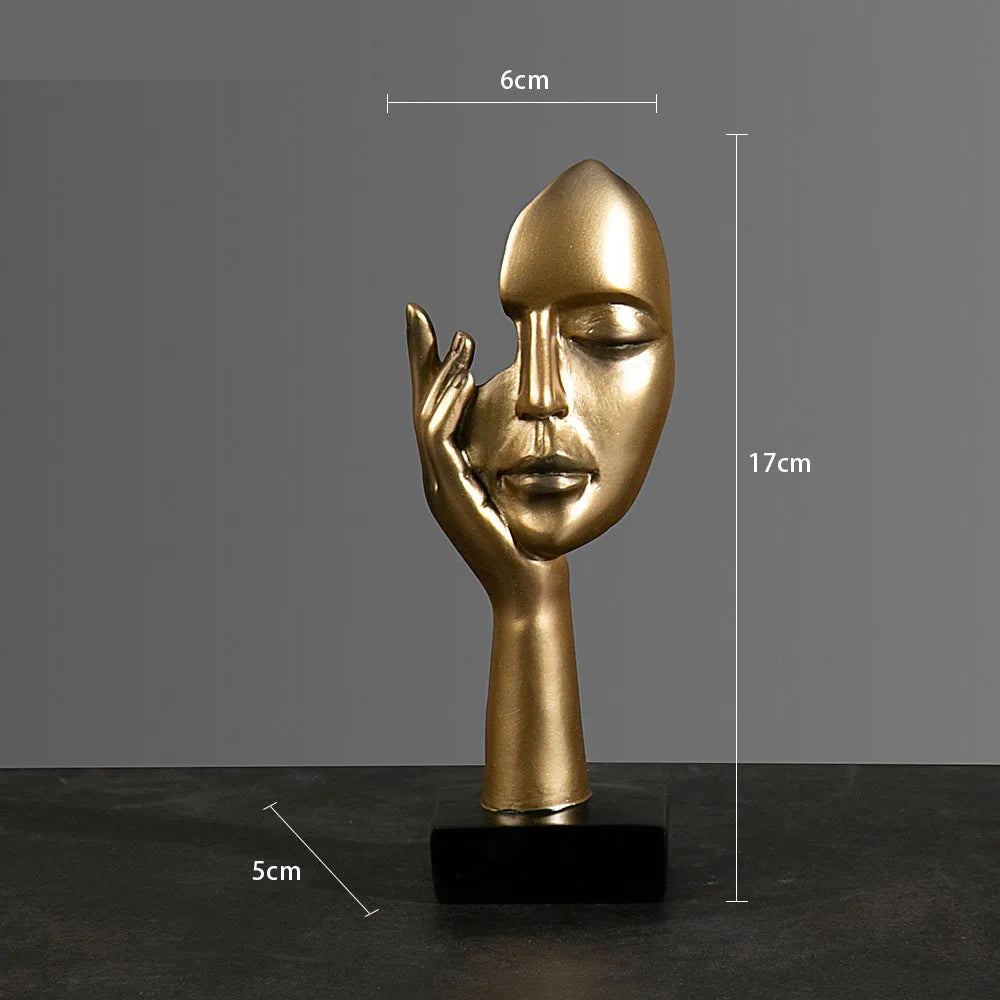 Hars Abstracte Masker Beelden Europese Miniatuur Beeldjes Voor Interieur Home Office Studie Desktop Figuur Ornament Decor Cadeau