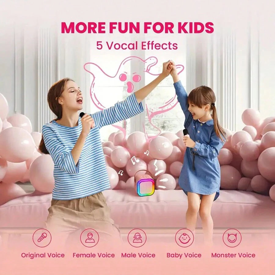 K12 Karaoke Machine Met 2 Draadloze Microfoons