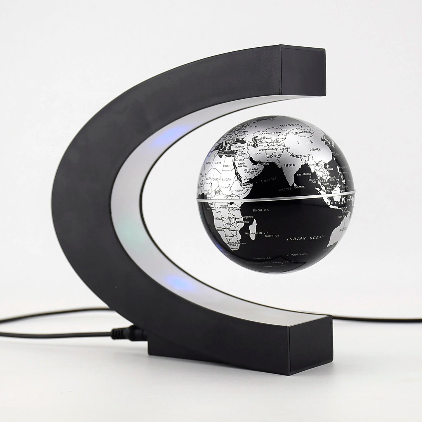 Cazy Zwevende Wereldbol Magnetisch Draaibaar - Bureau Accessoire Met LED verlichting