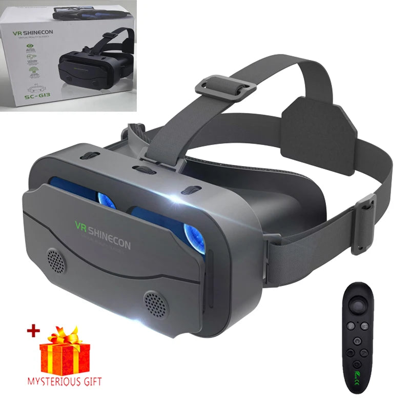 Shinecon Vr Bril 3d Headset Virtual Reality Apparaten Helm Viar Lenzen Goggle Voor Smartphone Mobiele Telefoon Smart Met Controller