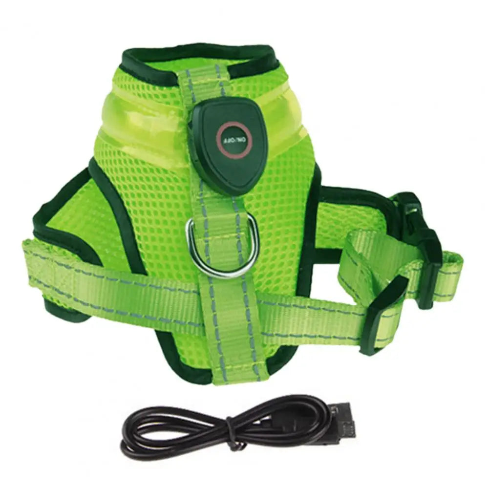 Grote Pet Led Harness Hoge Helderheid Energiebesparende Aantrekkelijke Geen Pull Hond Harnas Vest Met Led Licht