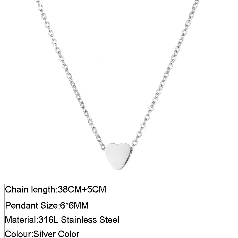 roestvrijstalen sieraden Choker ketting met hart kleine hanger voor sieraden vrouwen