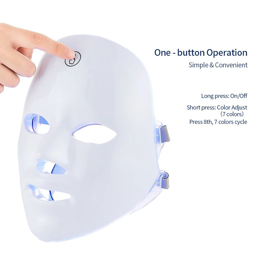 LED Masker | 7 kleuren LED lichttherapie masker | Huidverzorging | Huidverjongingsapparaat | Veilig voor alle huidtypes