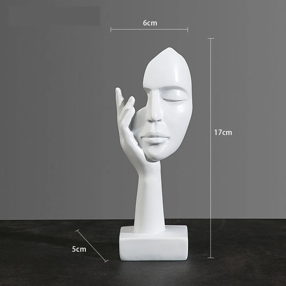 Hars Abstracte Masker Beelden Europese Miniatuur Beeldjes Voor Interieur Home Office Studie Desktop Figuur Ornament Decor Cadeau