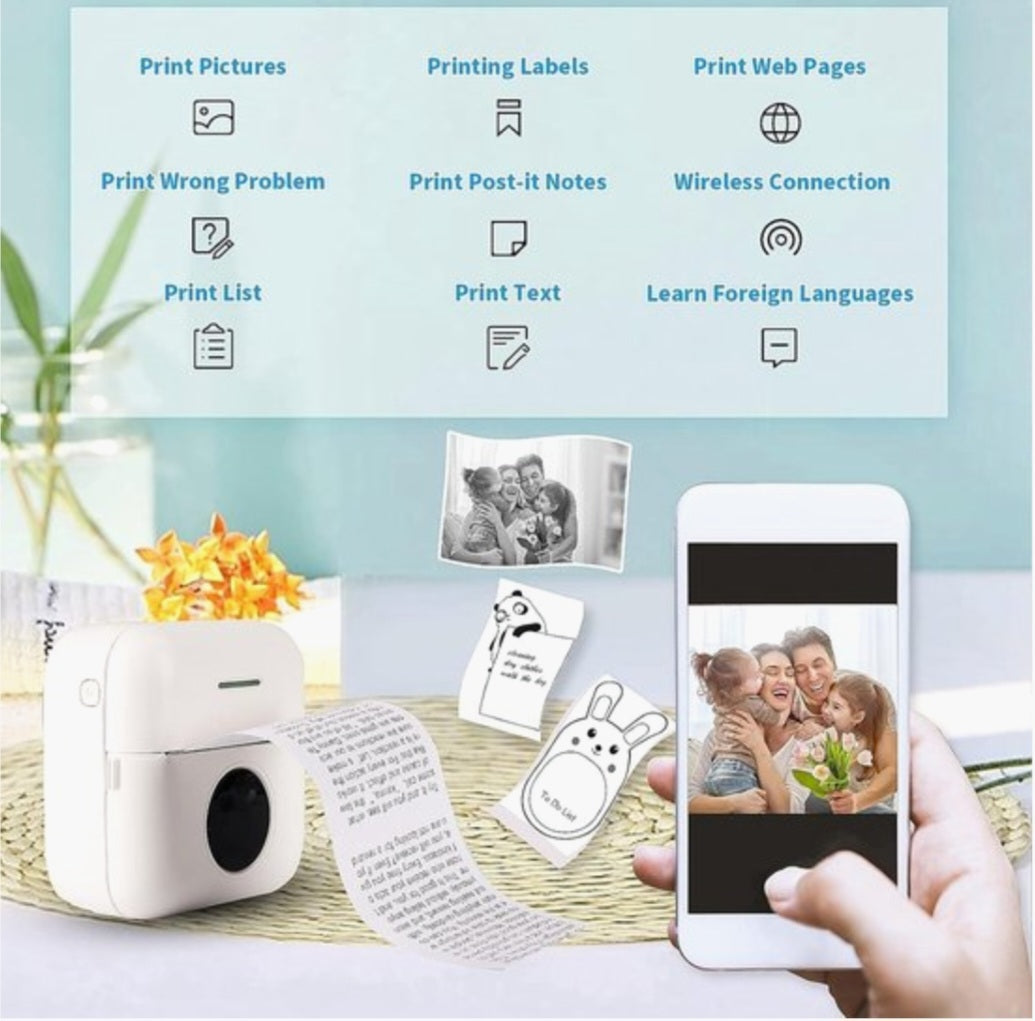 Mini mobiele fotoprinter