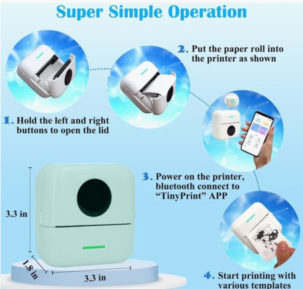 Mini mobiele fotoprinter