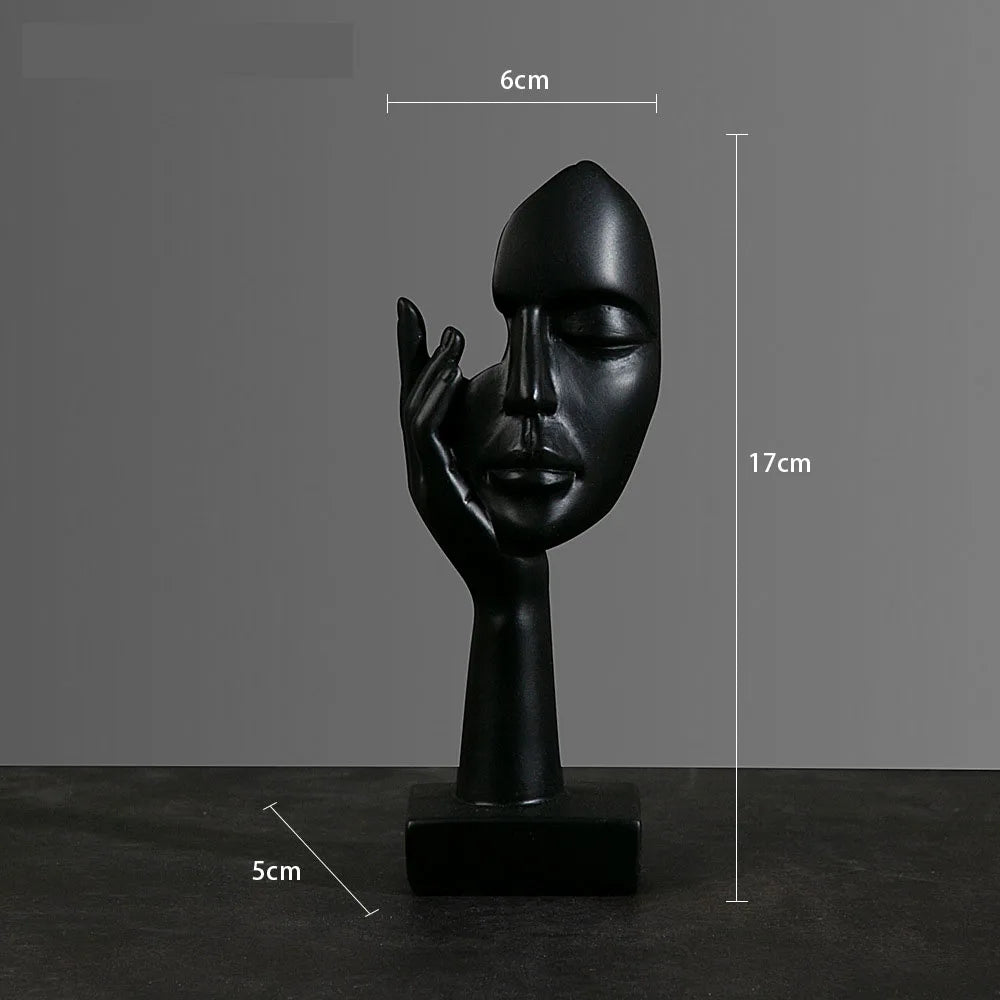 Hars Abstracte Masker Beelden Europese Miniatuur Beeldjes Voor Interieur Home Office Studie Desktop Figuur Ornament Decor Cadeau