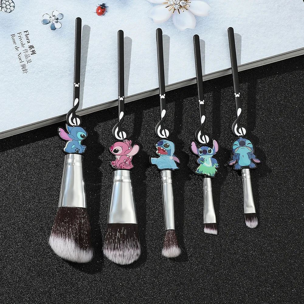 7 Stks Stitch Make-up Borstel Cartoon Stitch Draagbare Handheld Cosmetisch Spiegel Kam Stitch Make-up Borstel Set Anime Perifere Geschenk