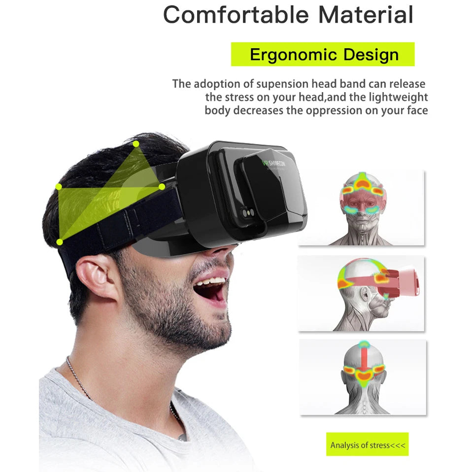 Shinecon Vr Bril 3d Headset Virtual Reality Apparaten Helm Viar Lenzen Goggle Voor Smartphone Mobiele Telefoon Smart Met Controller