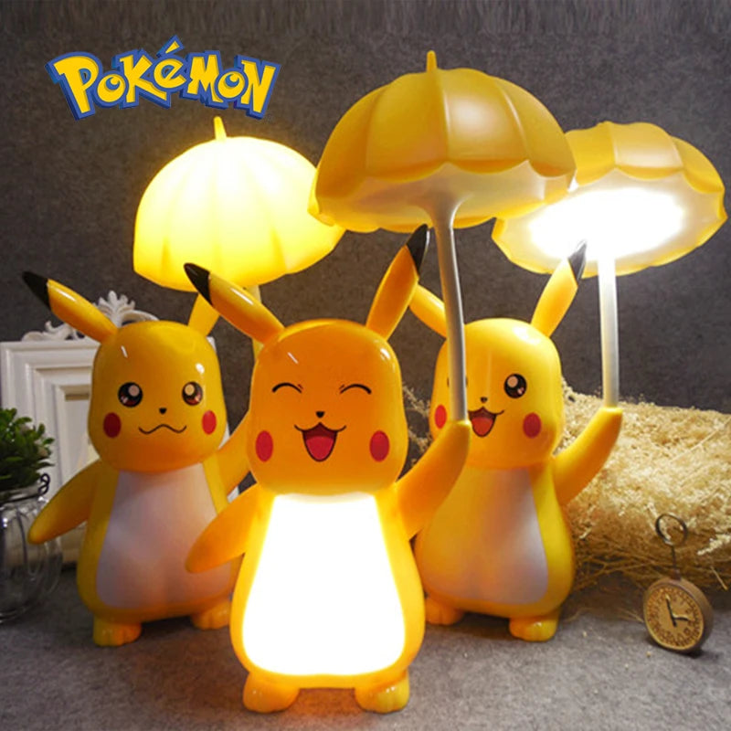 Nieuwe Echte Pokemon Pikachu Bureaulamp 3 Versnellingen Verstelbare Licht Usb Opladen Led Oogbescherming Night Light Kids Studie Levert