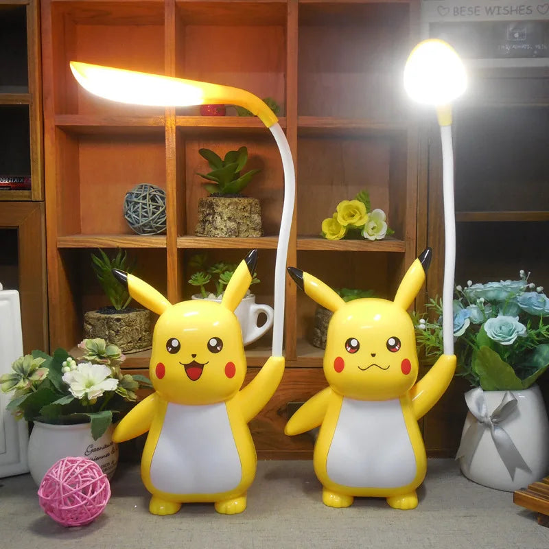 Nieuwe Echte Pokemon Pikachu Bureaulamp 3 Versnellingen Verstelbare Licht Usb Opladen Led Oogbescherming Night Light Kids Studie Levert