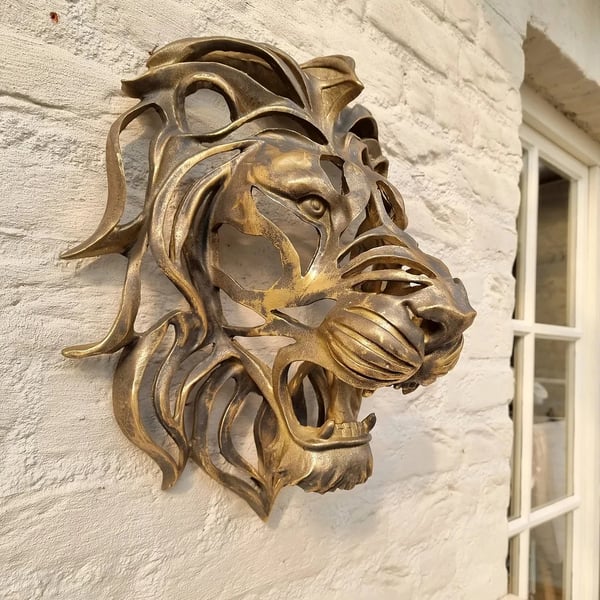 Metalen Leeuwenkop Wanddecoratie