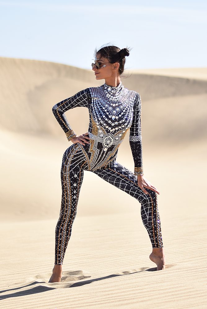 Dominique luxury rhinestone jumpsuit