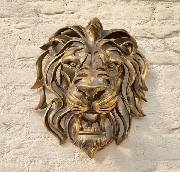 Metalen Leeuwenkop Wanddecoratie