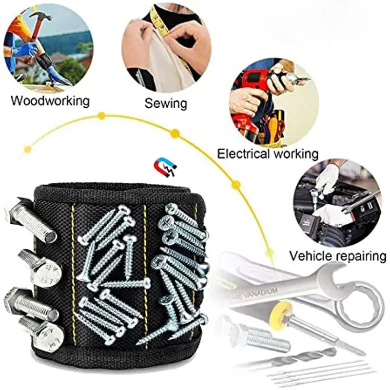 De ultieme doe-het-zelftool: Magnetische polsband voor vasthoudschroeven, spijkers, boortjes - perfect cadeau voor Handymen, mannen, vrouwen en papa!