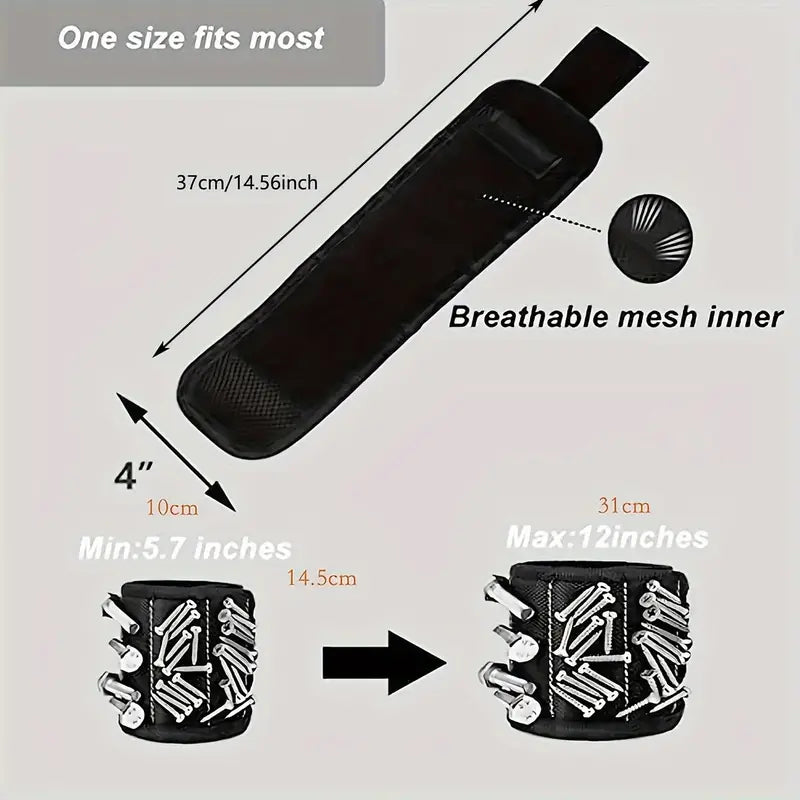 De ultieme doe-het-zelftool: Magnetische polsband voor vasthoudschroeven, spijkers, boortjes - perfect cadeau voor Handymen, mannen, vrouwen en papa!