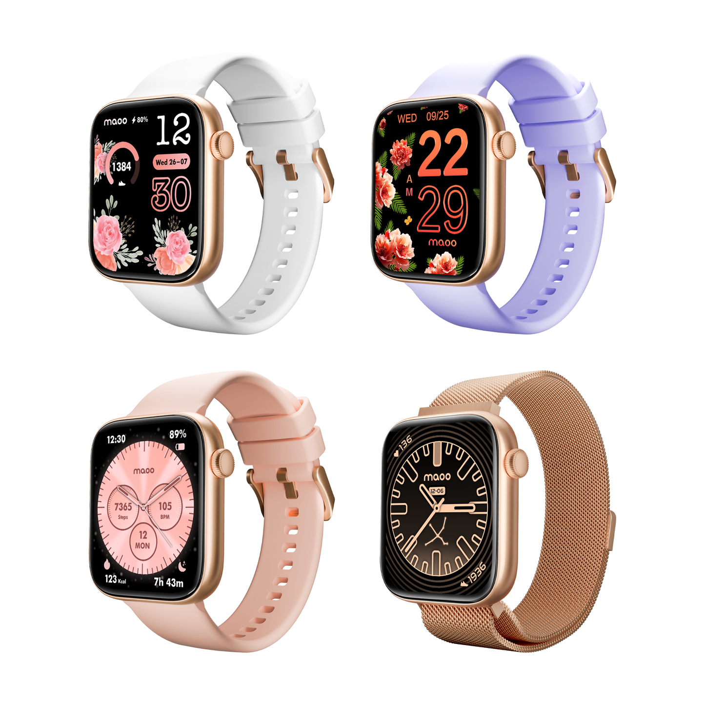 ProWatch AMOLED Smartwatch Dames Rosé Goud