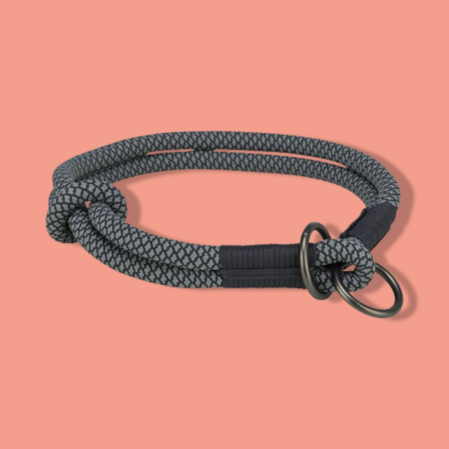 Trixie - Halsband Hond Soft Half-Slip Zwart / Grijs
