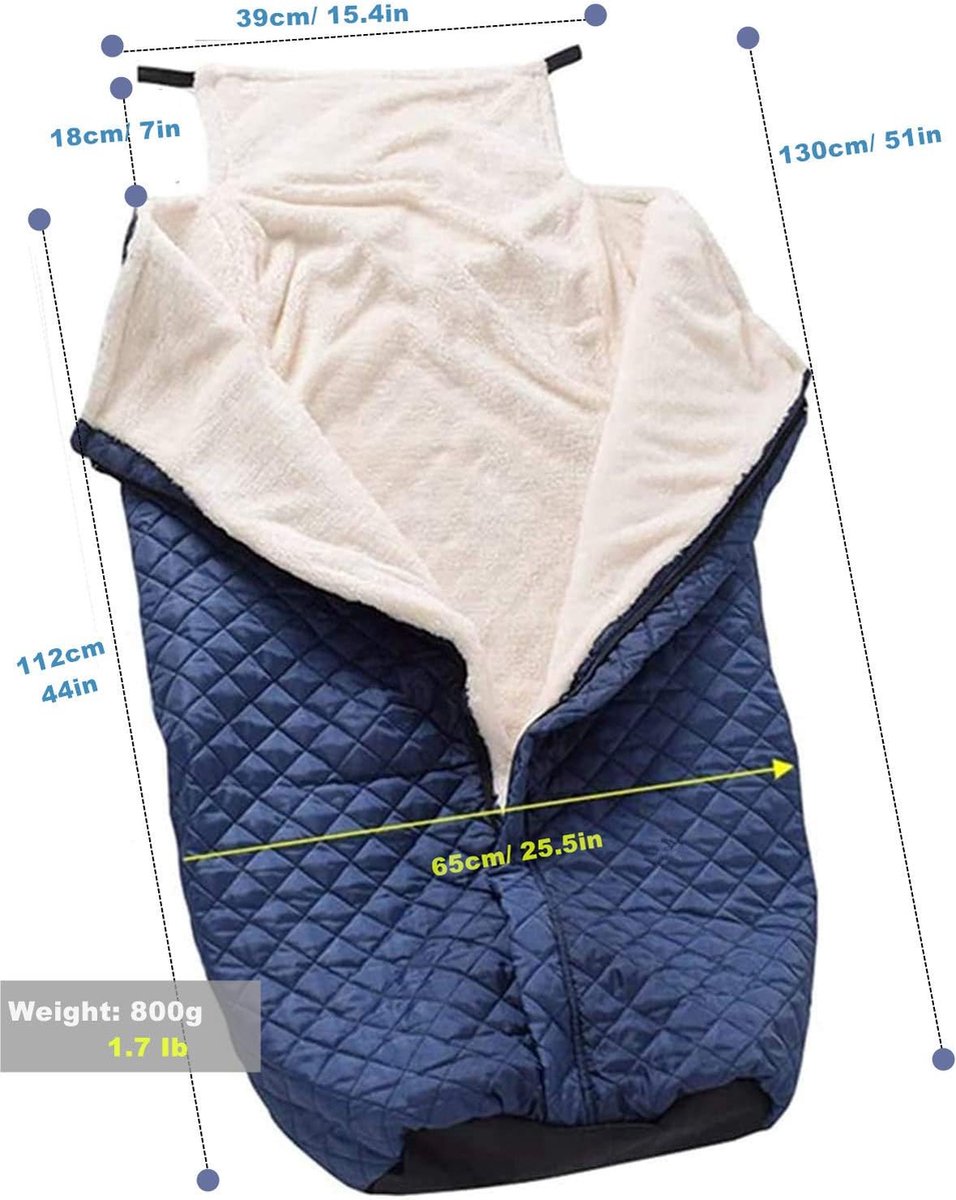 Rolstoel Deken – Voetenzak -rolstoel voetenzak- Handzakken – Wind- en Waterdicht - Fleece Gevoerd