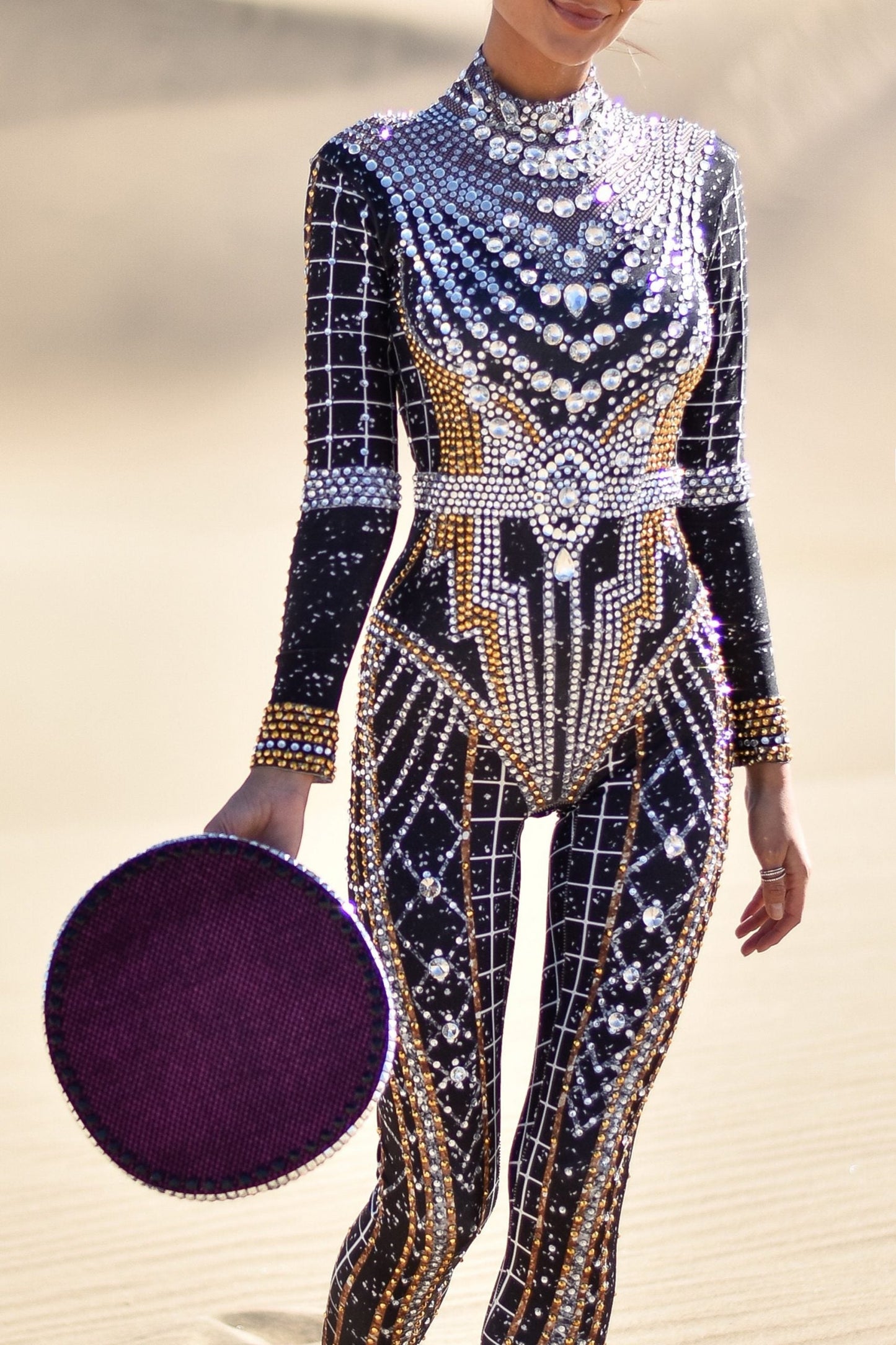 Dominique luxury rhinestone jumpsuit