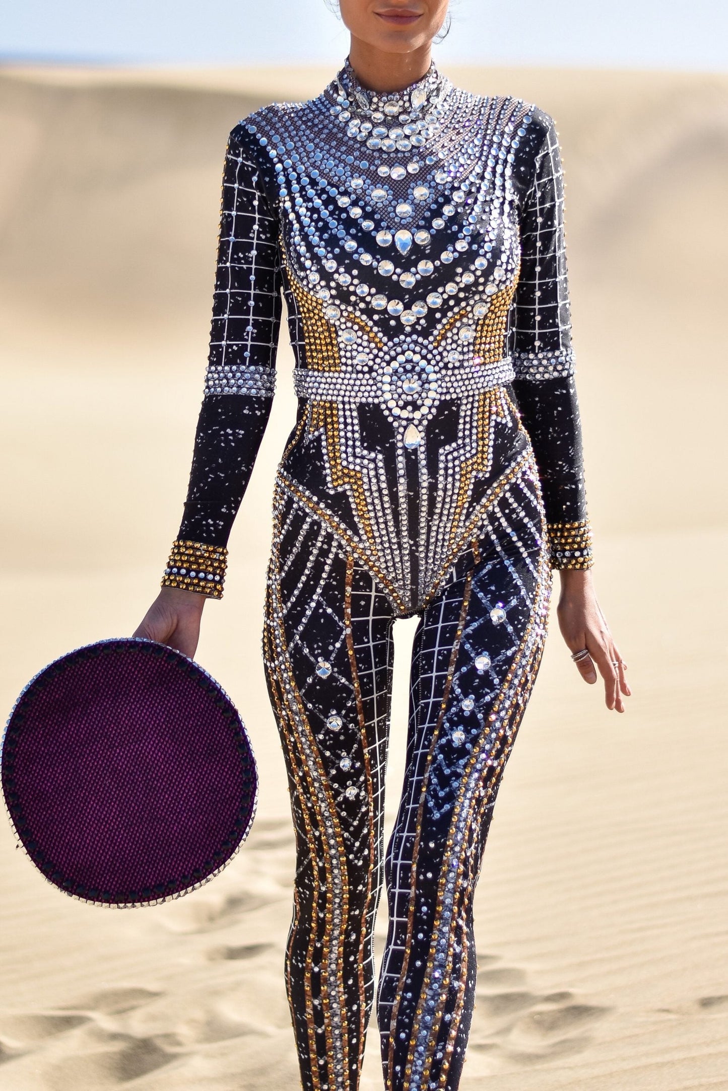 Dominique luxury rhinestone jumpsuit