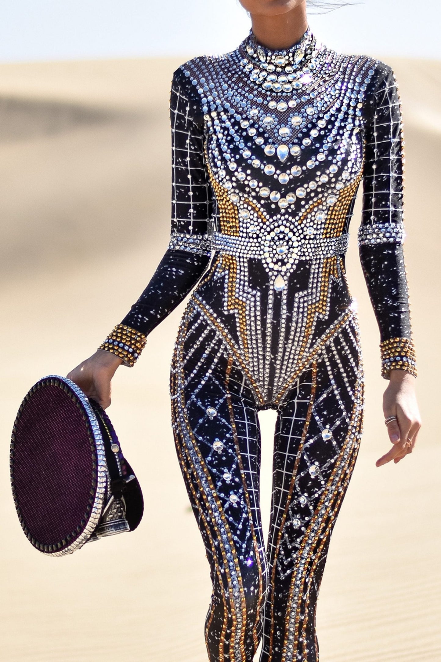 Dominique luxury rhinestone jumpsuit