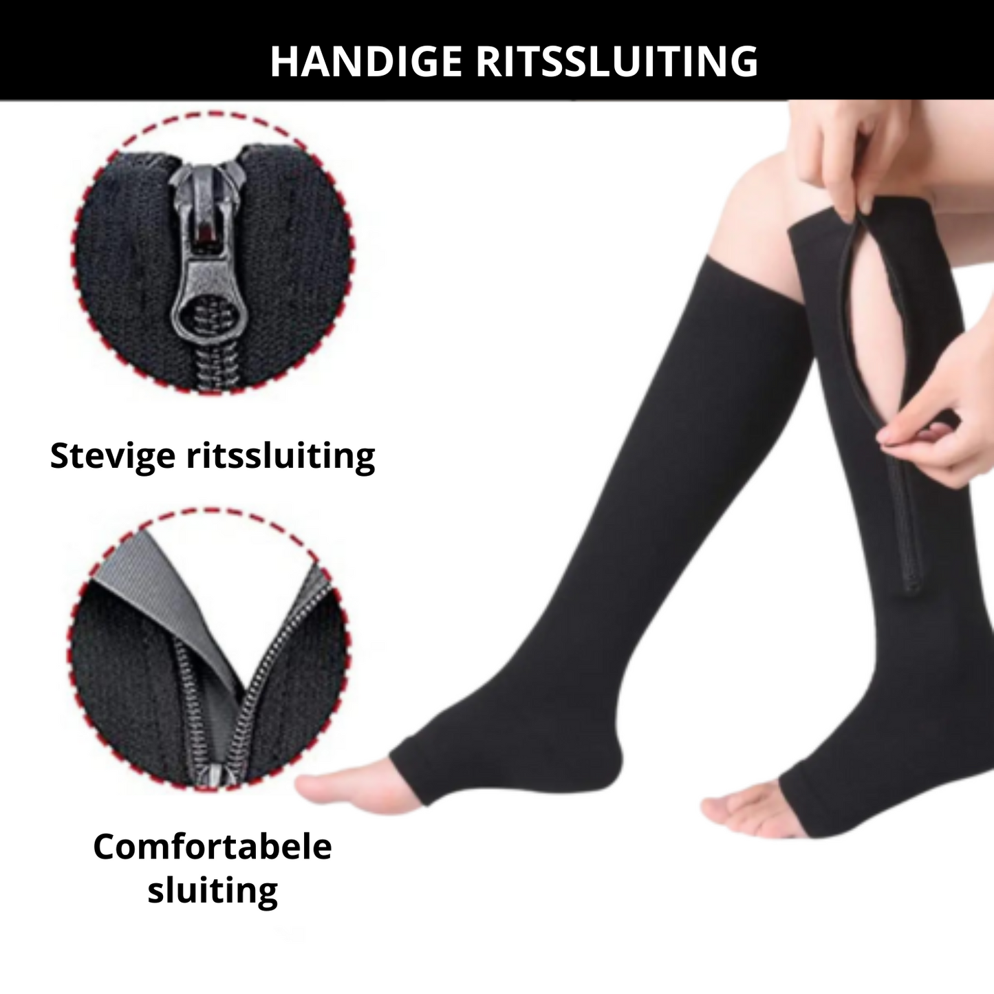 Orthopedische Compressiesokken met Rits