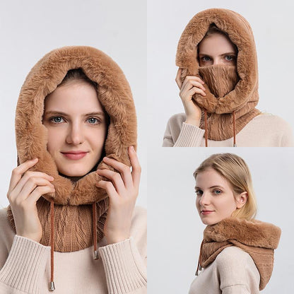 Luxe Gebreide Bont Gevoerde Nekwarmer